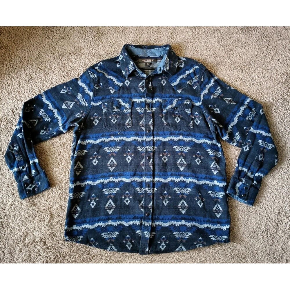 Cody James Plaid Flannel Button Up Shirt Mens XL Aztec Pearl Snap Western